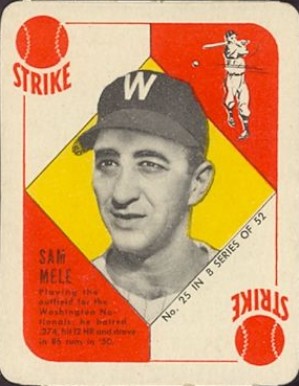 1951 Topps Blue Backs Sam Mele #25 Baseball Card