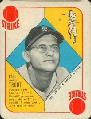 1951 Topps Blue Backs Dizzy Trout #23 Baseball Card