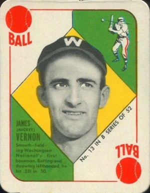 1951 Topps Blue Backs Mickey Vernon #13 Baseball Card
