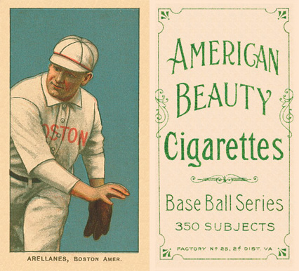1909 White Borders American Beauty Frame Arellanes, Boston Amer. #11 Baseball Card