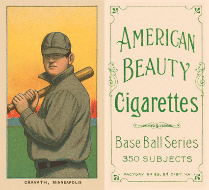 1909 White Borders American Beauty Frame Cravath, Minneapolis #110 Baseball Card