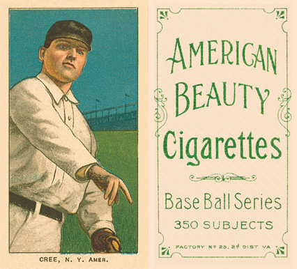1909 White Borders American Beauty Frame Birdie Cree #113 Baseball Card