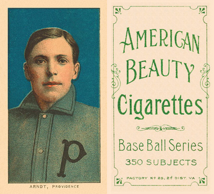 1909 White Borders American Beauty Frame Arndt, Providence #13 Baseball Card