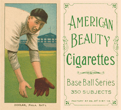 1909 White Borders American Beauty Frame Doolan, Phila. Nat'L #139 Baseball Card