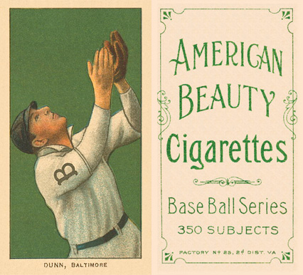 1909 White Borders American Beauty Frame Dunn, Baltimore #154 Baseball Card