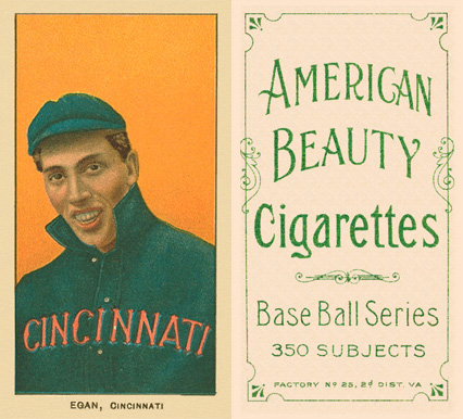 1909 White Borders American Beauty Frame Egan, Cincinnati #159 Baseball Card