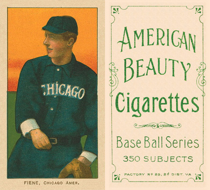 1909 White Borders American Beauty Frame Fiene, Chicago Amer. #173 Baseball Card