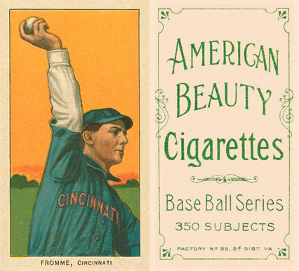 1909 White Borders American Beauty Frame Fromme, Cincinnati #182 Baseball Card