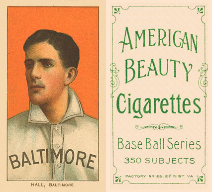 1909 White Borders American Beauty Frame Hall, Baltimore #201 Baseball Card