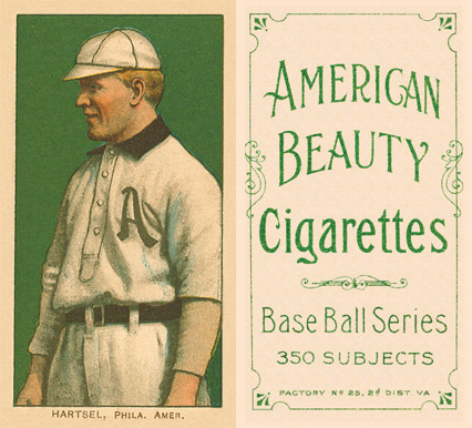 1909 White Borders American Beauty Frame Hartsel, Phila. Amer. #206 Baseball Card