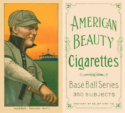 1909 White Borders American Beauty Frame Howard, Chicago Nat'L #220 Baseball Card