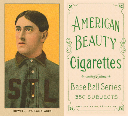 1909 White Borders American Beauty Frame Howell, St. Louis Amer. #223 Baseball Card