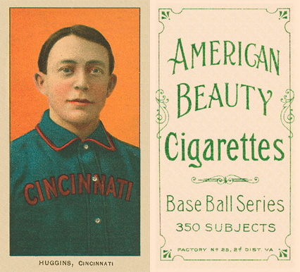 1909 White Borders American Beauty Frame Huggins, Cincinnati #225 Baseball Card