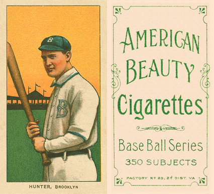 1909 White Borders American Beauty Frame Hunter, Brooklyn #228 Baseball Card