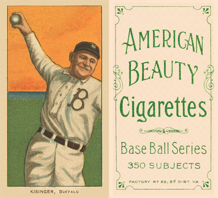 1909 White Borders American Beauty Frame Kisinger, Buffalo #254 Baseball Card