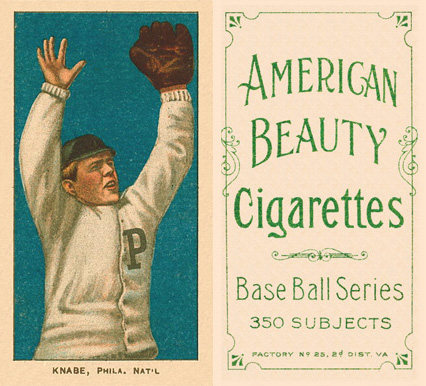 1909 White Borders American Beauty Frame Knabe, Phila. Nat'L #259 Baseball Card