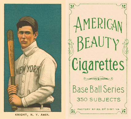 1909 White Borders American Beauty Frame Knight, N.Y. Amer. #261 Baseball Card