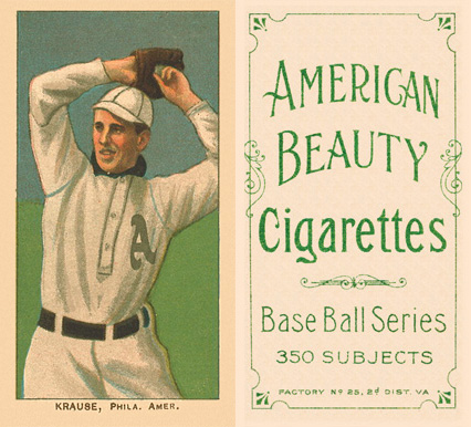 1909 White Borders American Beauty Frame Krause, Phila. Amer. #264 Baseball Card