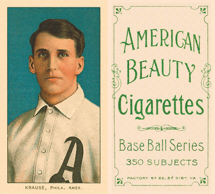 1909 White Borders American Beauty Frame Krause, Phila. Amer. #265 Baseball Card