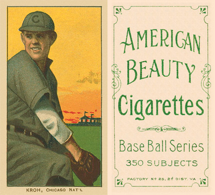 1909 White Borders American Beauty Frame Kroh, Chicago Nat'L #266 Baseball Card