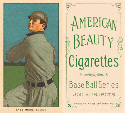 1909 White Borders American Beauty Frame Lattimore, Toledo #277 Baseball Card