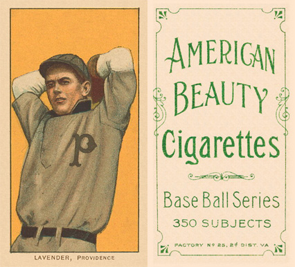 1909 White Borders American Beauty Frame Lavender, Providence #278 Baseball Card