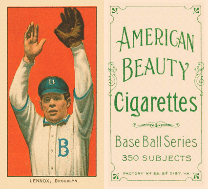 1909 White Borders American Beauty Frame Lennox, Brooklyn #283 Baseball Card