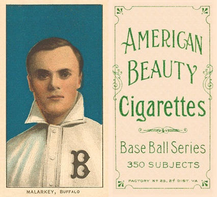 1909 White Borders American Beauty Frame Malarkey, Buffalo #298 Baseball Card