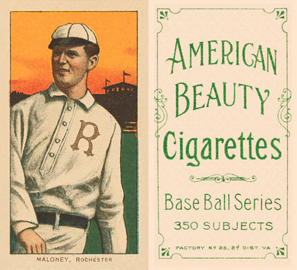 1909 White Borders American Beauty Frame Maloney, Rochester #299 Baseball Card