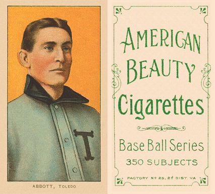 1909 White Borders American Beauty Frame Abbott, Toledo #3 Baseball Card