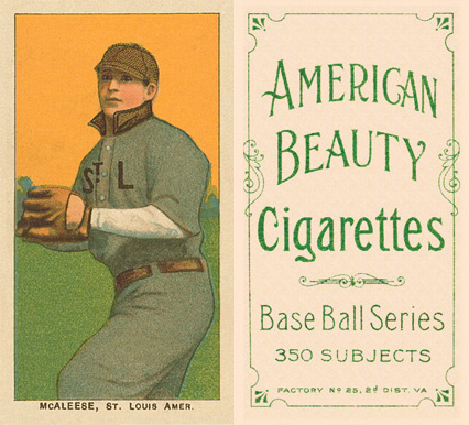 1909 White Borders American Beauty Frame McAleese, St. Louis Amer. #311 Baseball Card