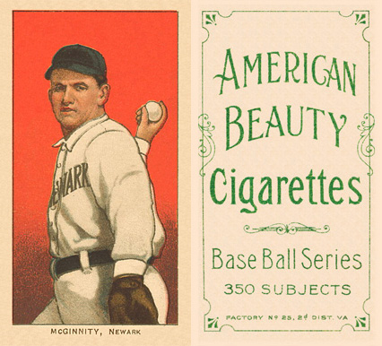 1909 White Borders American Beauty Frame McGinnity, Newark #318 Baseball Card