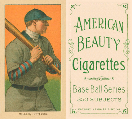 1909 White Borders American Beauty Frame Miller, Pittsburgh #335 Baseball Card