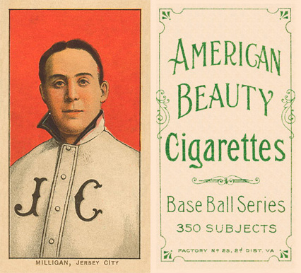 1909 White Borders American Beauty Frame Milligan, Jersey City #337 Baseball Card