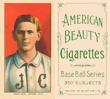 1909 White Borders American Beauty Frame Moeller, Jersey City #340 Baseball Card