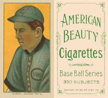 1909 White Borders American Beauty Frame Moran, Chicago Nat'L #343 Baseball Card