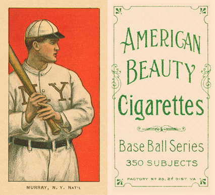 1909 White Borders American Beauty Frame Murray, N.Y. Nat'L #352 Baseball Card