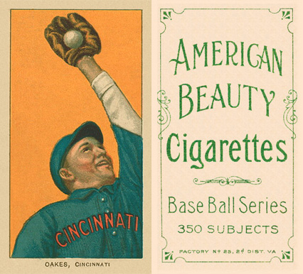1909 White Borders American Beauty Frame Oakes, Cincinnati #361 Baseball Card