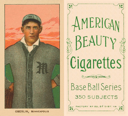1909 White Borders American Beauty Frame Oberlin, Minneapolis #362 Baseball Card