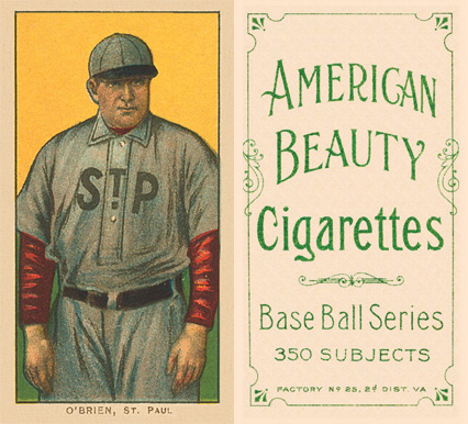1909 White Borders American Beauty Frame O'Brien, St. Paul #363 Baseball Card