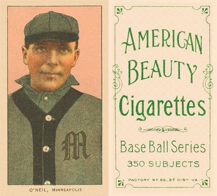 1909 White Borders American Beauty Frame O'Neil, Minneapolis #370 Baseball Card