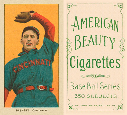 1909 White Borders American Beauty Frame Paskert, Cincinnati #379 Baseball Card