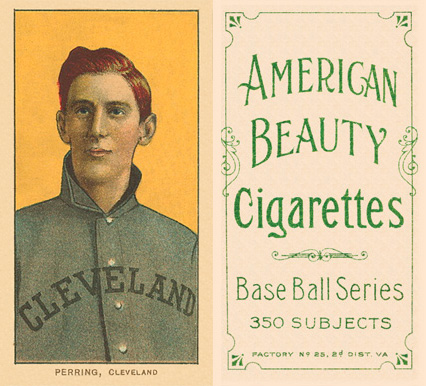 1909 White Borders American Beauty Frame Perring, Cleveland #386 Baseball Card
