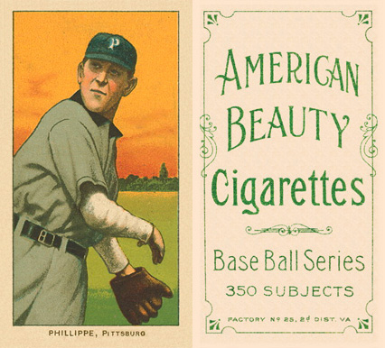 1909 White Borders American Beauty Frame Phillippe, Pittsburgh #393 Baseball Card