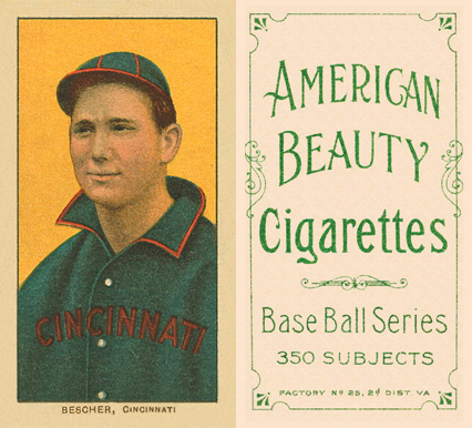 1909 White Borders American Beauty Frame Bescher, Cincinnati #40 Baseball Card