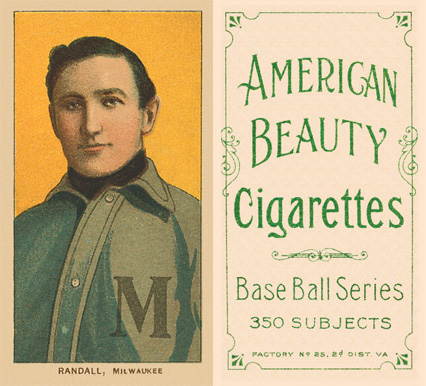 1909 White Borders American Beauty Frame Randall, Milwaukee #403 Baseball Card
