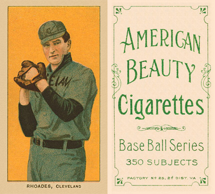 1909 White Borders American Beauty Frame Rhoades, Cleveland #409 Baseball Card