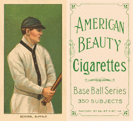 1909 White Borders American Beauty Frame Schirm, Buffalo #422 Baseball Card