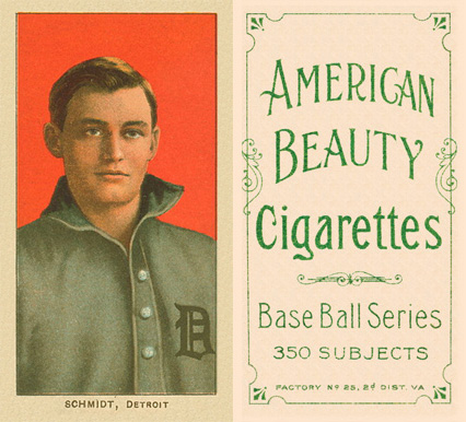1909 White Borders American Beauty Frame Schmidt, Detroit #427 Baseball Card