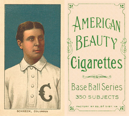 1909 White Borders American Beauty Frame Schreck, Columbus #429 Baseball Card